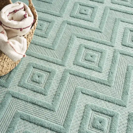 Aqua Indoor Outdoor Area Rug Photo 7