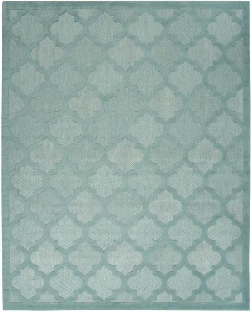 Aqua Geometric Flatweave Area Rug Photo 2
