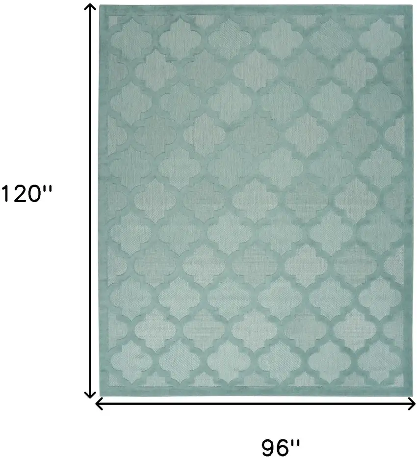 Aqua Geometric Flatweave Area Rug Photo 9