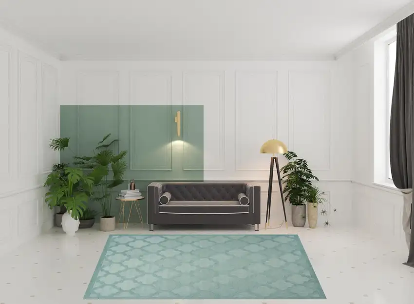Aqua Geometric Flatweave Area Rug Photo 3