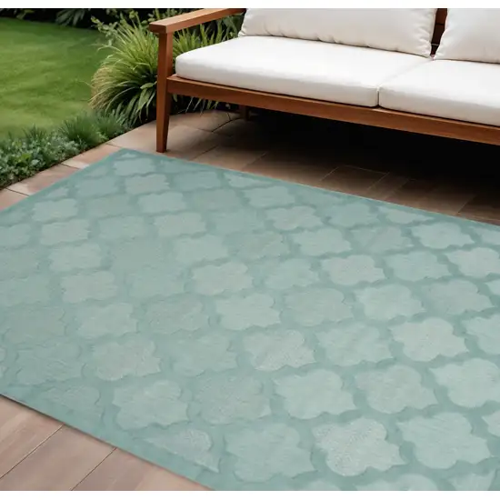Aqua Indoor Outdoor Area Rug Photo 2