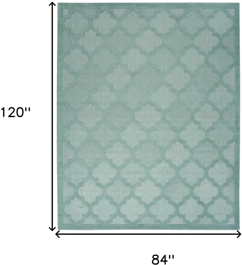 Aqua Geometric Flatweave Area Rug Photo 8