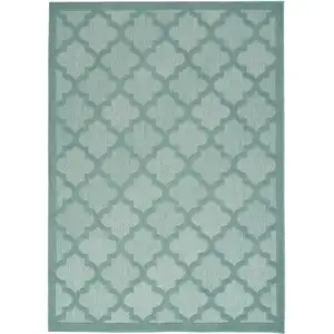 Photo of Aqua Geometric Flatweave Area Rug