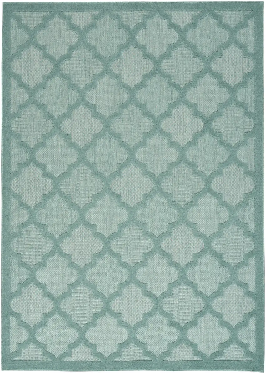 Aqua Geometric Flatweave Area Rug Photo 1