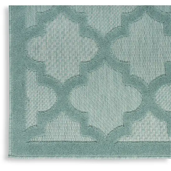 Aqua Geometric Flatweave Area Rug Photo 3