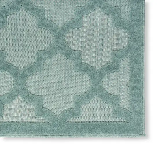 Aqua Geometric Flatweave Area Rug Photo 4
