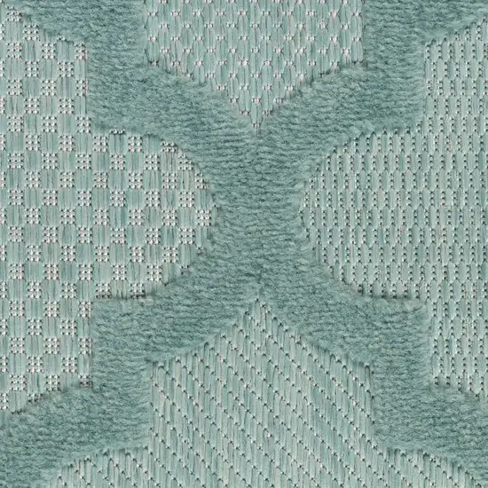 Aqua Geometric Flatweave Area Rug Photo 9