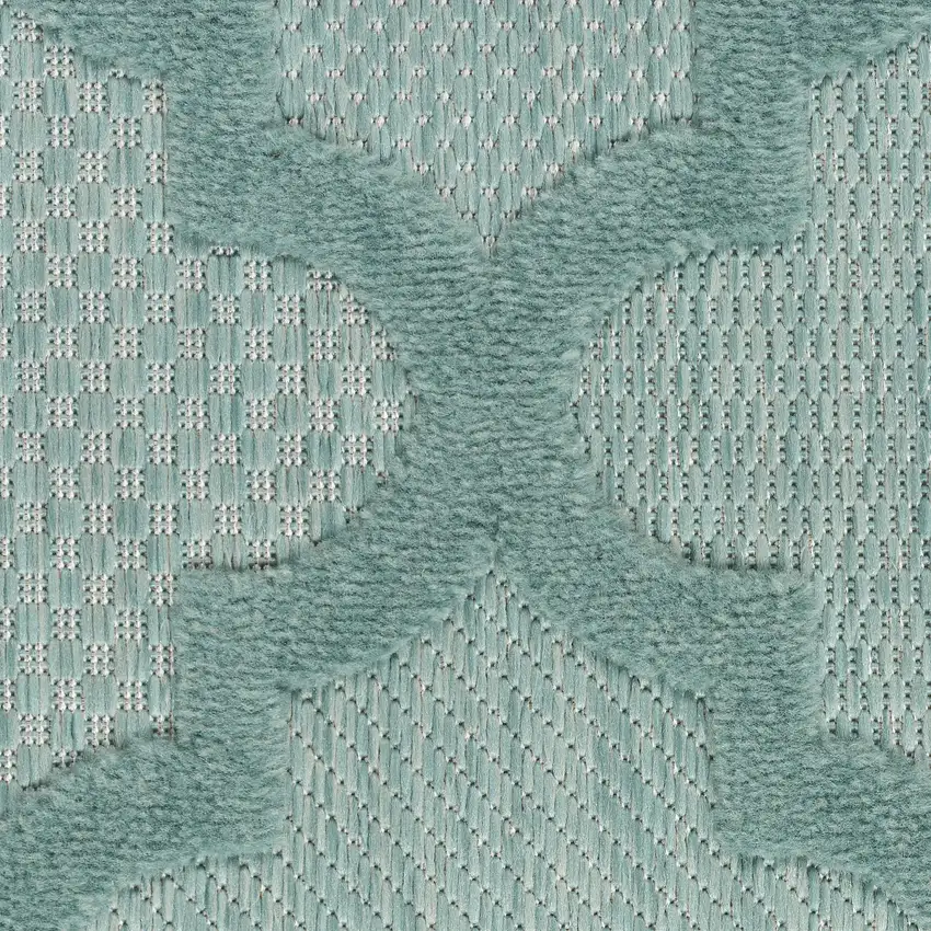 Aqua Geometric Flatweave Area Rug Photo 9