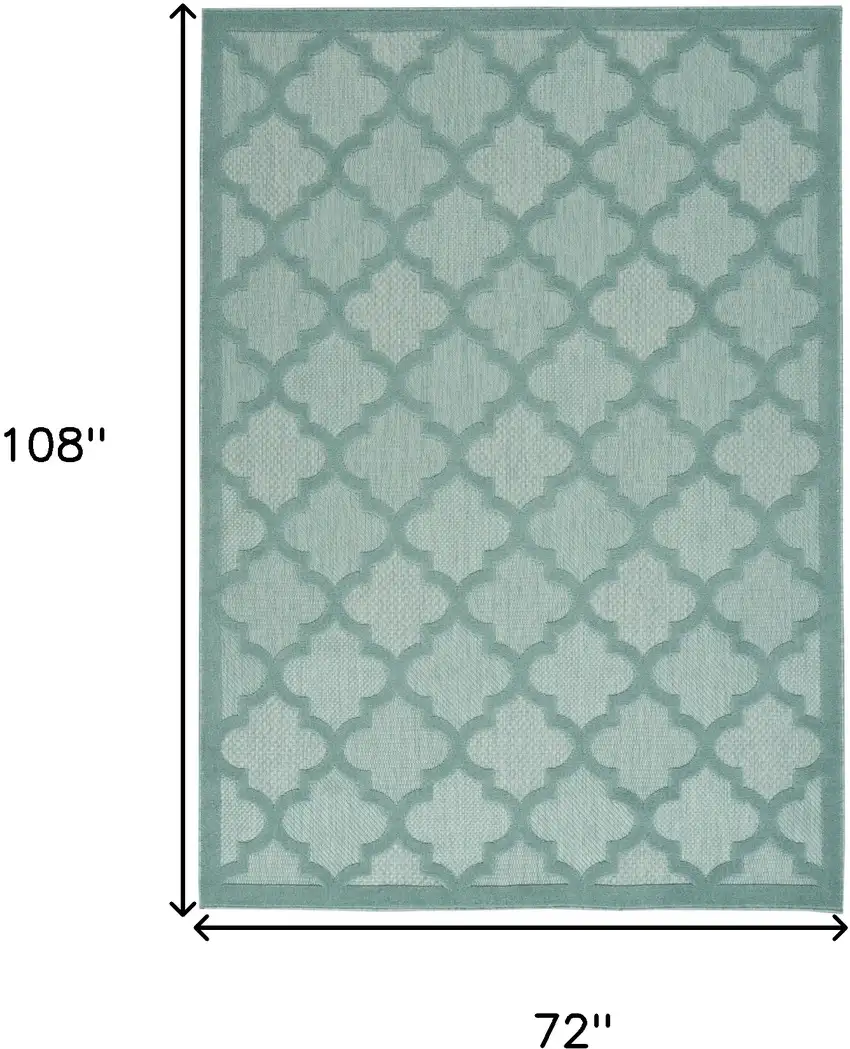 Aqua Geometric Flatweave Area Rug Photo 8