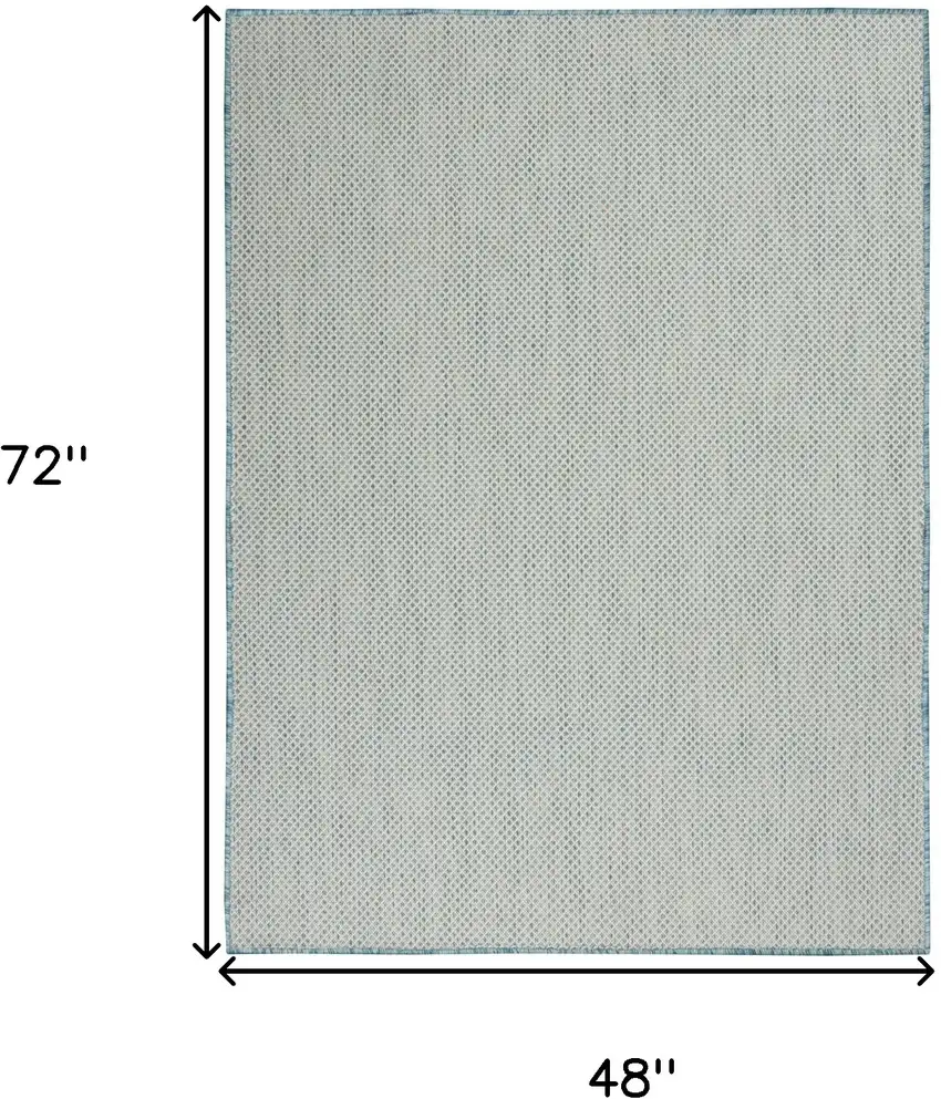 Aqua Geometric Power Loom Area Rug Photo 7