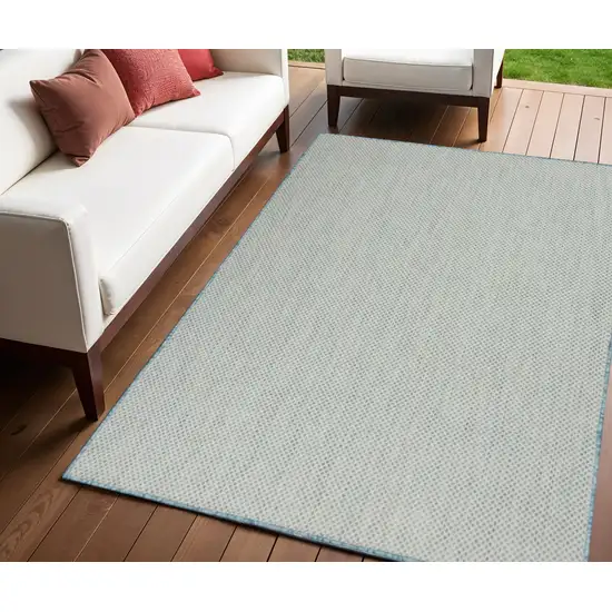 Aqua Geometric Power Loom Area Rug Photo 1