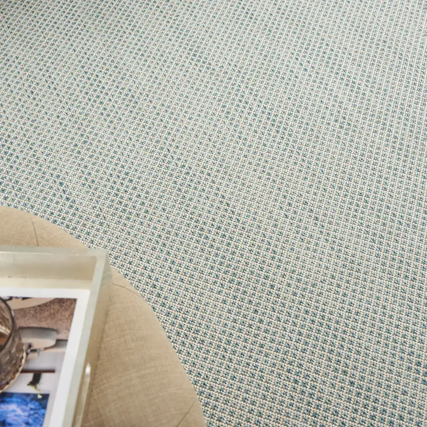 Aqua Geometric Power Loom Area Rug Photo 5