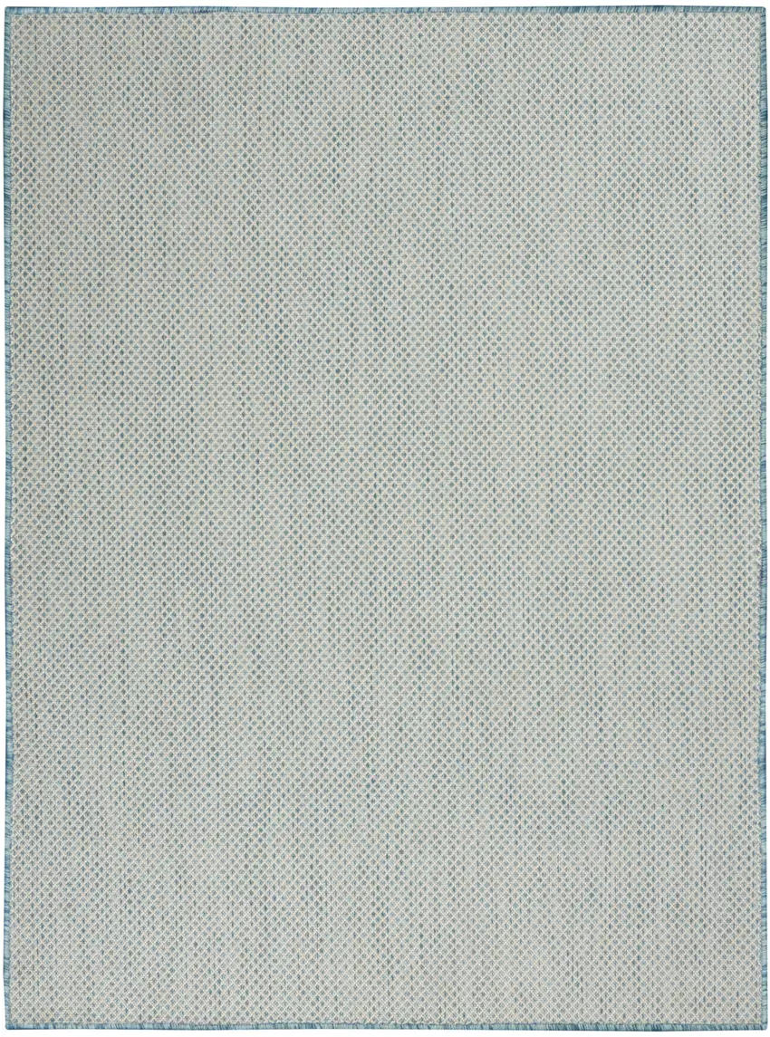 Aqua Geometric Power Loom Area Rug Photo 1