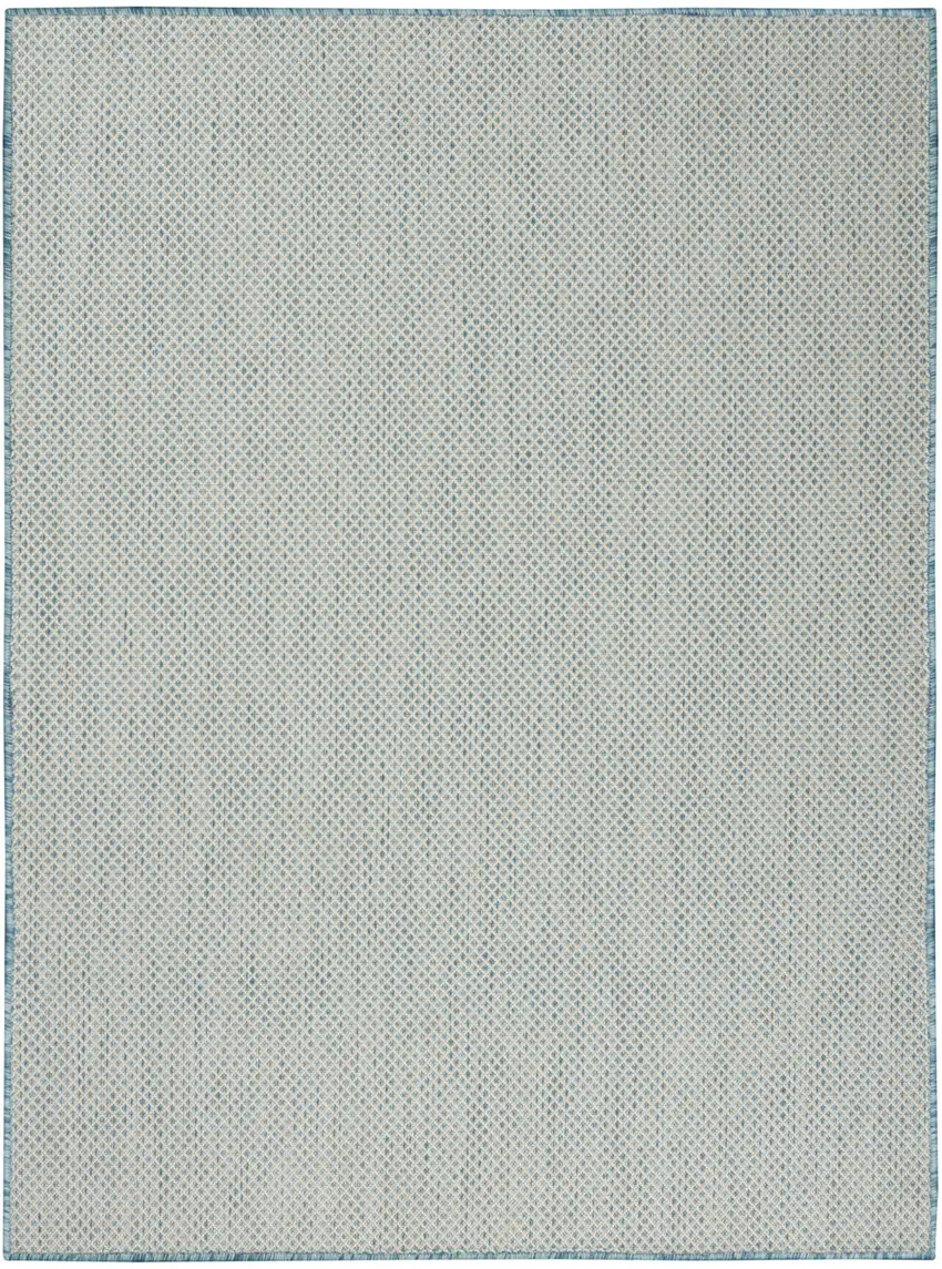 Aqua Geometric Power Loom Area Rug Photo 3