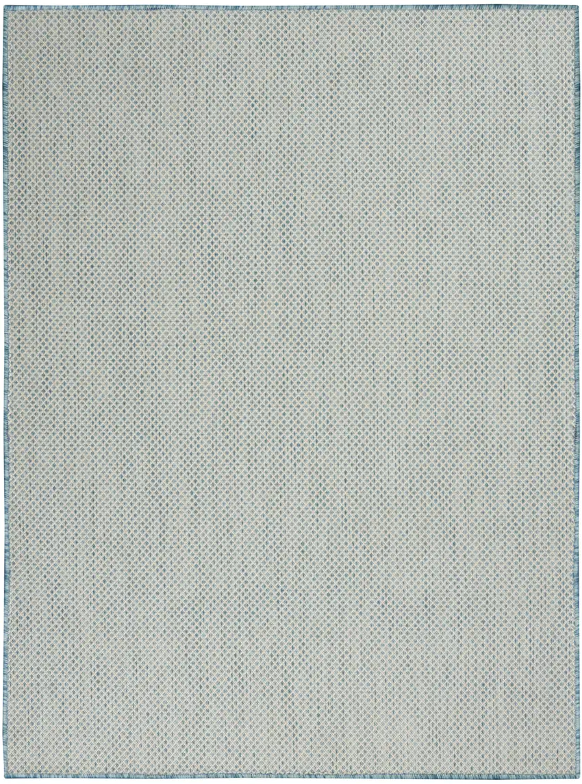 Aqua Geometric Power Loom Area Rug Photo 1