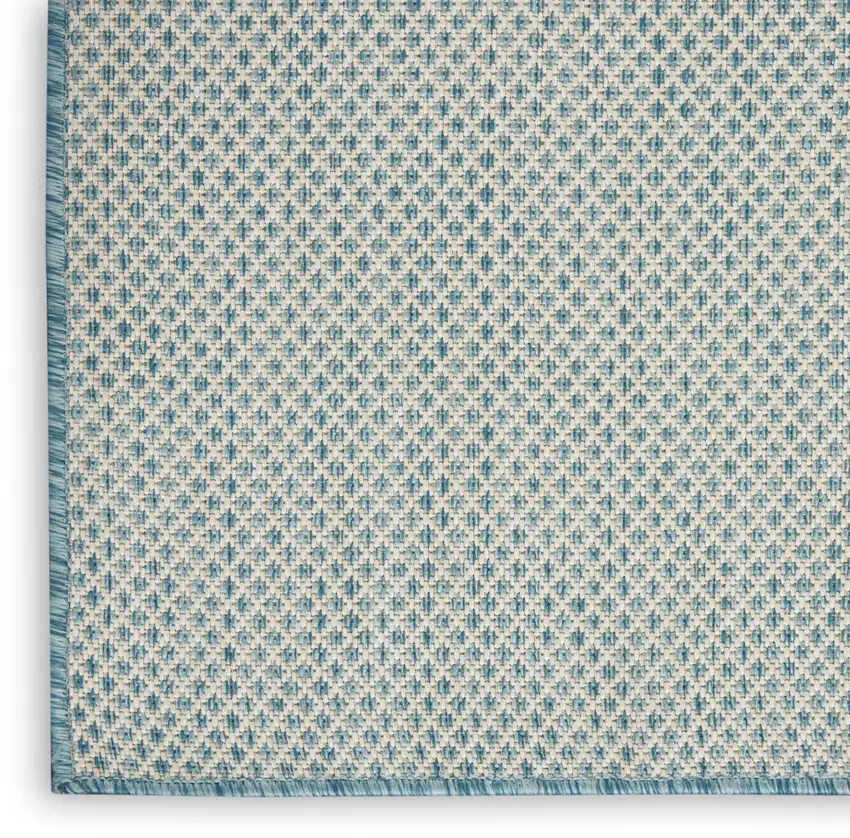 Aqua Geometric Power Loom Area Rug Photo 3