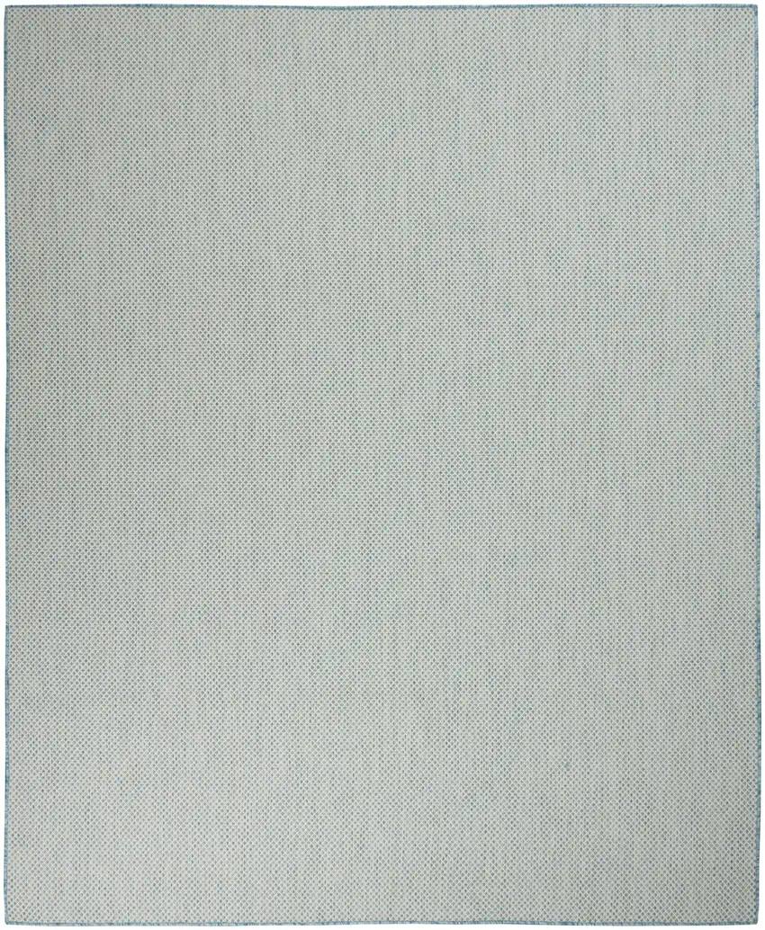 Aqua And Ivory Indoor Outdoor Area Rug Photo 1
