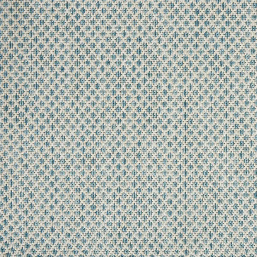 Aqua And Ivory Indoor Outdoor Area Rug Photo 5