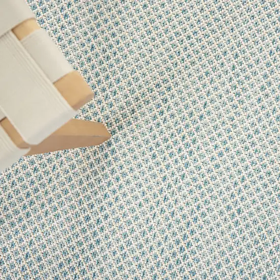 Aqua And Ivory Indoor Outdoor Area Rug Photo 5