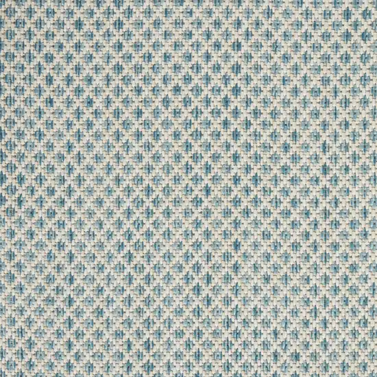 Aqua And Ivory Indoor Outdoor Area Rug Photo 4