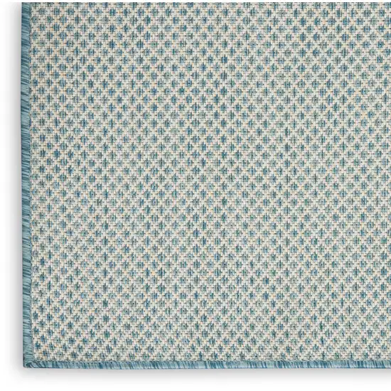 Aqua And Ivory Indoor Outdoor Area Rug Photo 3