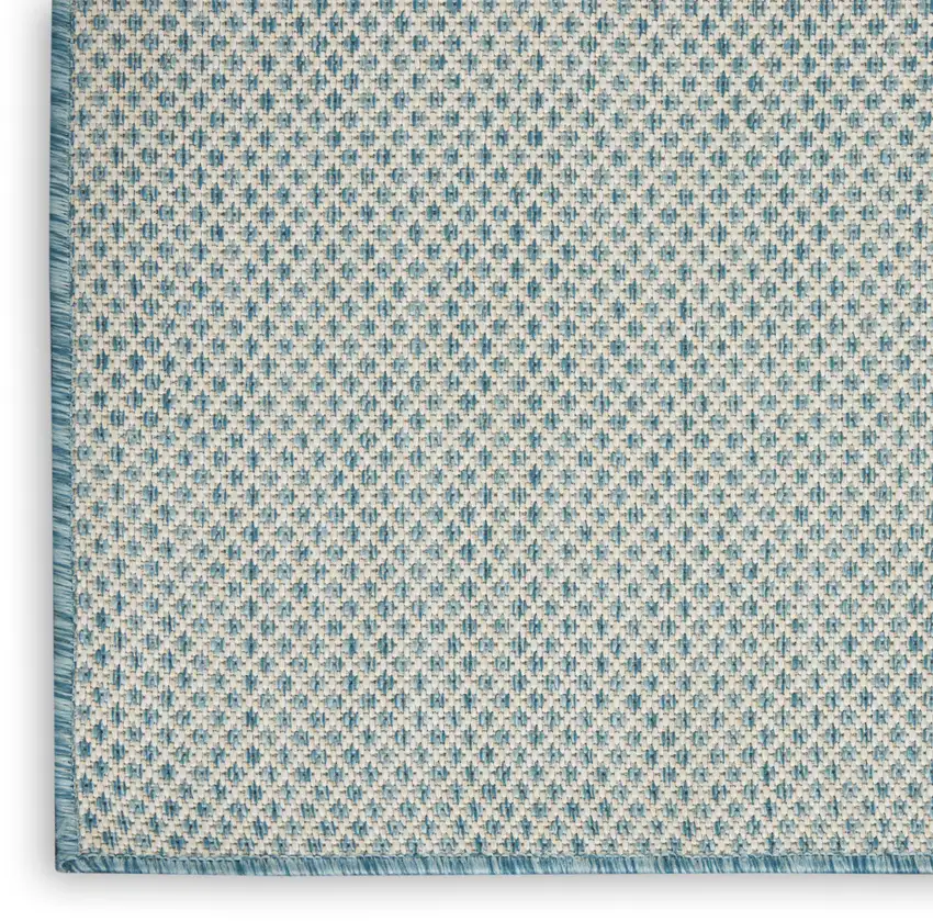Aqua And Ivory Indoor Outdoor Area Rug Photo 3