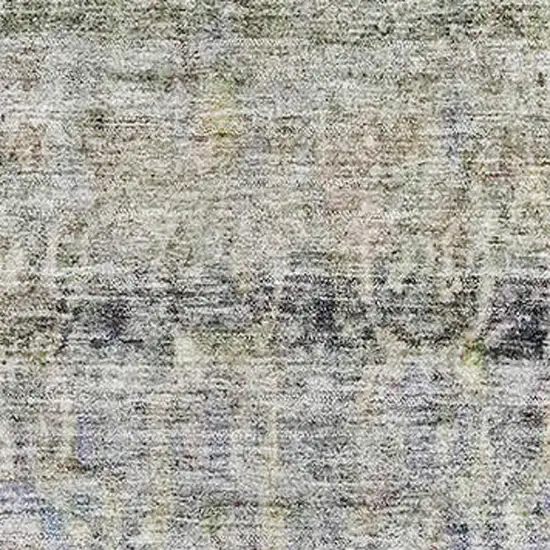 Aqua Gold And Gray Abstract Washable Area Rug With UV Protection Photo 2