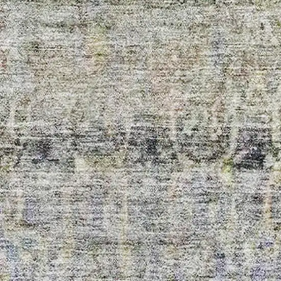 Aqua Gold And Gray Abstract Washable Area Rug With UV Protection Photo 2