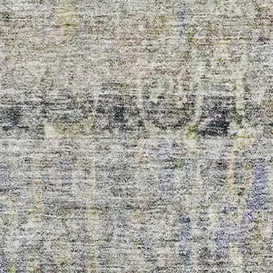 Aqua Gold And Gray Abstract Washable Area Rug With UV Protection Photo 2