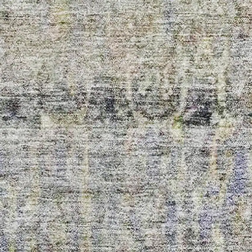 Aqua Gold And Gray Abstract Washable Area Rug With UV Protection Photo 2