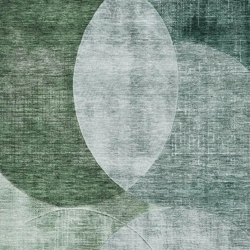 Aqua Green And Teal Geometric Washable Area Rug With UV Protection Photo 2