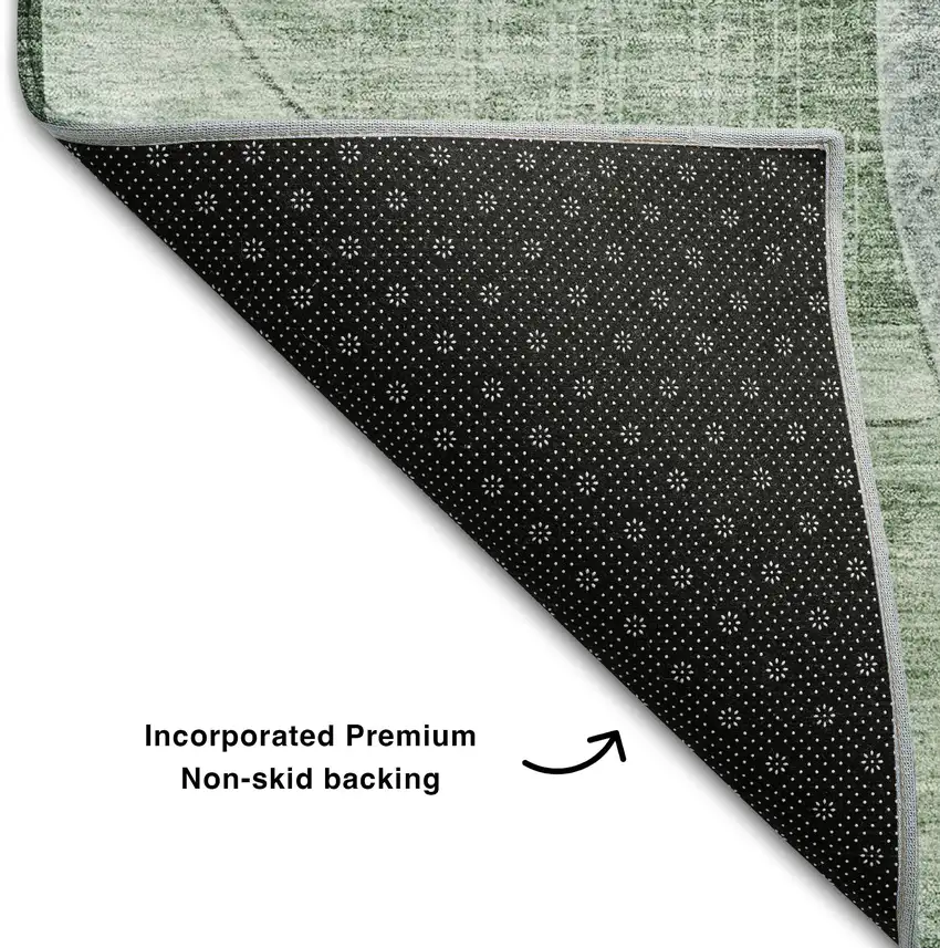 Aqua Green And Teal Geometric Washable Area Rug With UV Protection Photo 6