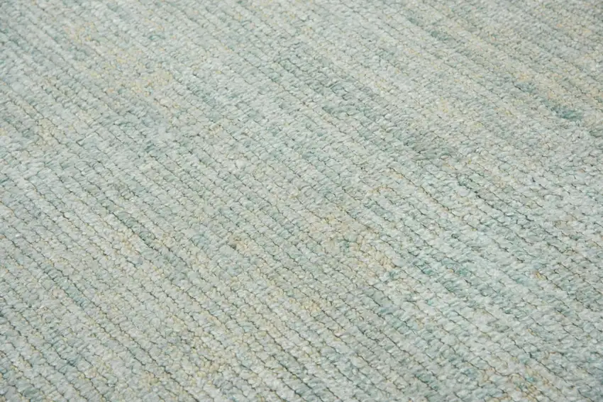 Aqua Green Silver And Ivory Wool Hand Loomed Area Rug Photo 4