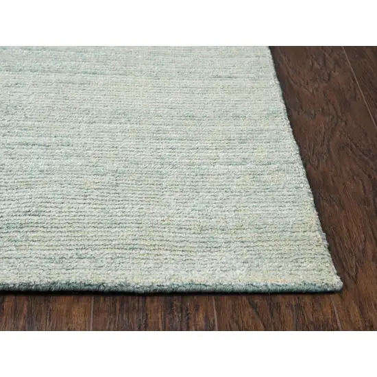 Aqua Green Silver And Ivory Wool Hand Loomed Area Rug Photo 2