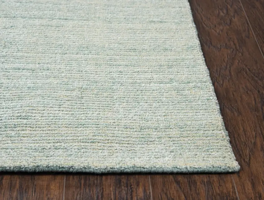 Aqua Green Silver And Ivory Wool Hand Loomed Area Rug Photo 2