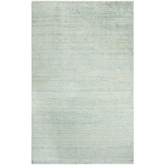 Aqua Green Silver And Ivory Wool Hand Loomed Area Rug Photo 1