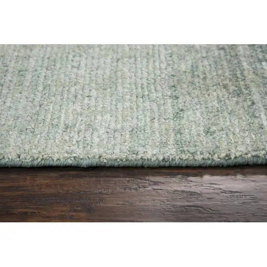 Aqua Green Silver And Ivory Wool Hand Loomed Area Rug Photo 5