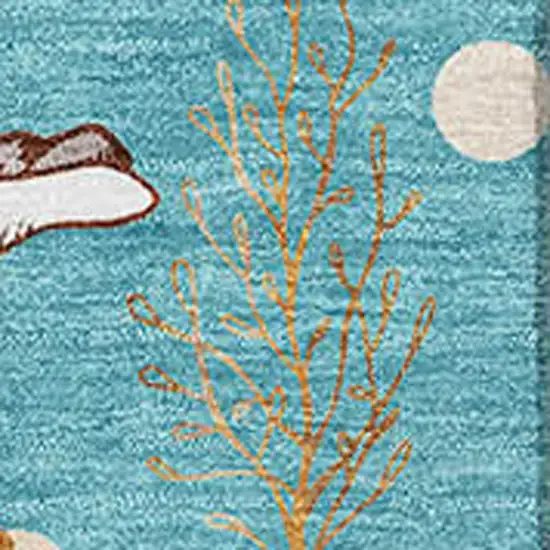 Aqua Ivory And Beige Geometric Washable Area Rug With UV Protection Photo 3