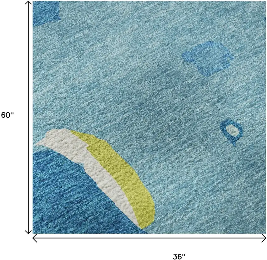 Aqua Lime Green And Pink Abstract Washable Area Rug With UV Protection Photo 8