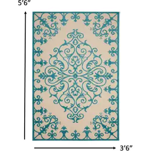 Photo of Aqua Medallion Indoor Outdoor Area Rug