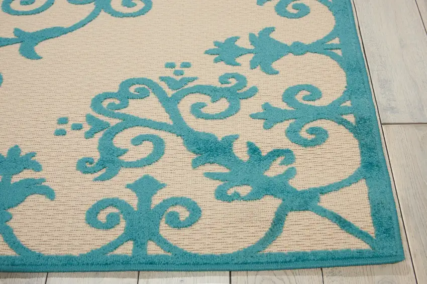 Aqua Medallion Indoor Outdoor Area Rug Photo 2