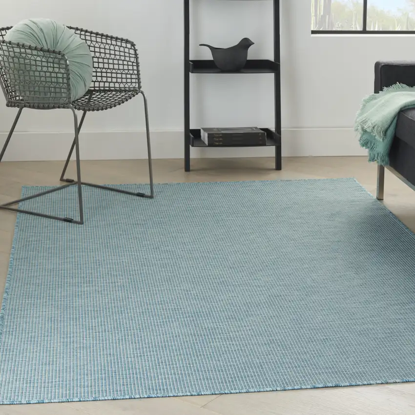 Aqua Indoor Outdoor Area Rug Photo 7