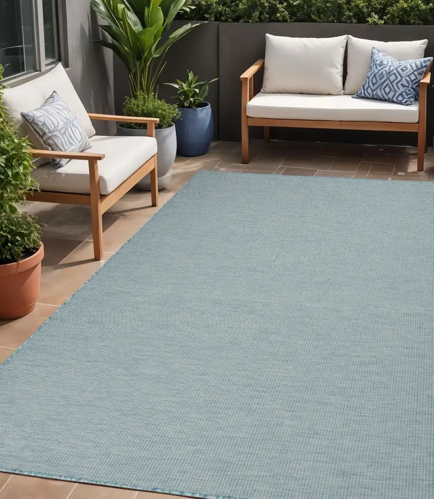 Aqua Power Loom Area Rug Photo 1