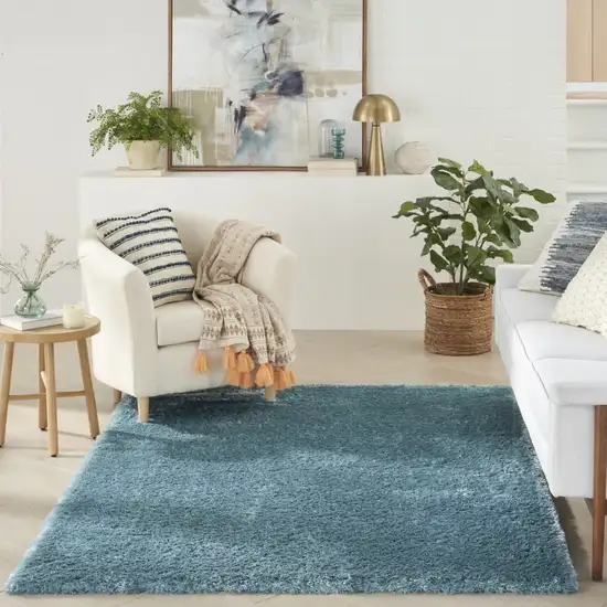 Aqua Shag Area Rug Photo 6