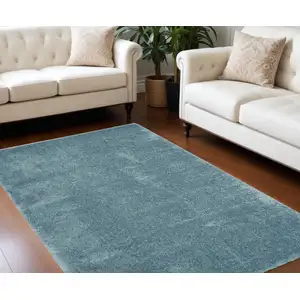 Photo of Aqua Shag Area Rug