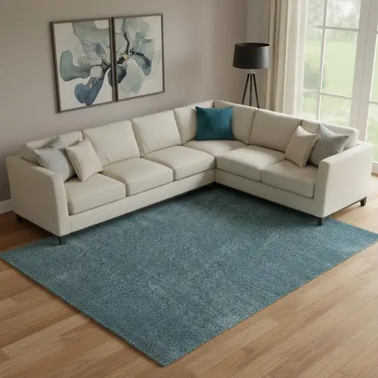 Aqua Shag Area Rug Photo 1