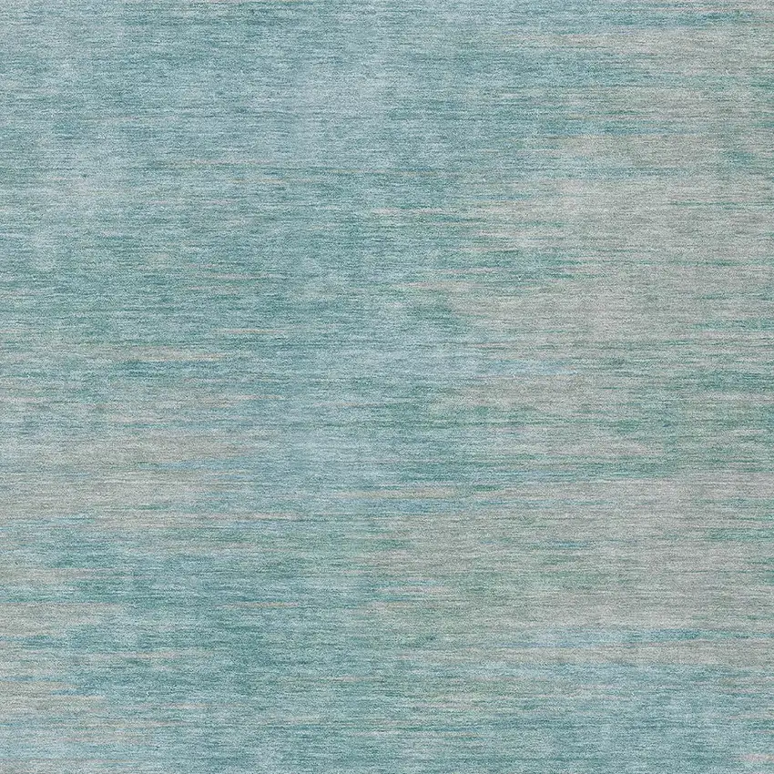 Aqua Teal Blue And Gray Abstract Washable Indoor Outdoor Area Rug Photo 6