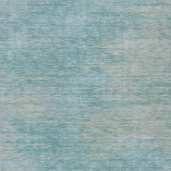 Aqua Teal Blue And Gray Abstract Washable Indoor Outdoor Area Rug Photo 6