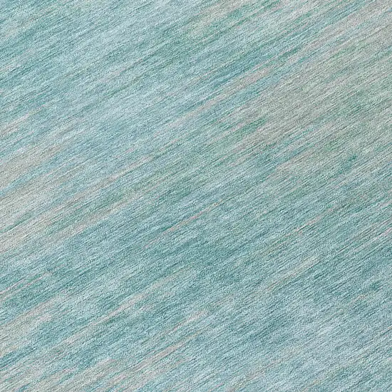 Aqua Teal Blue And Gray Abstract Washable Indoor Outdoor Area Rug Photo 7