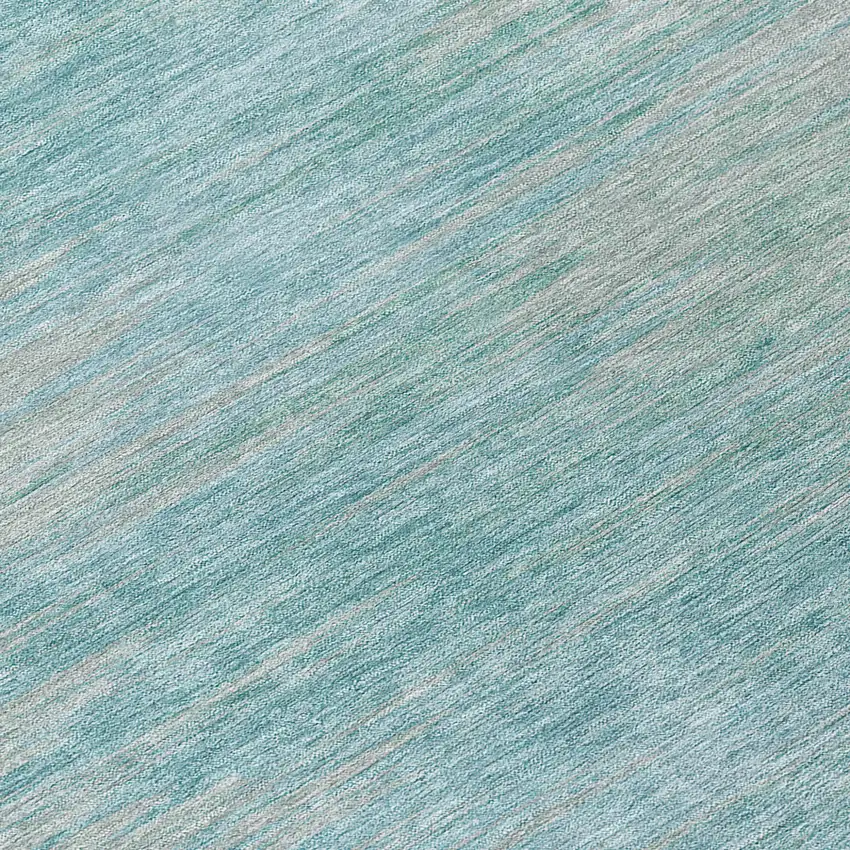 Aqua Teal Blue And Gray Abstract Washable Indoor Outdoor Area Rug Photo 8